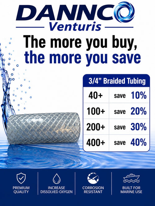 3/4" braided tubing (2" long)